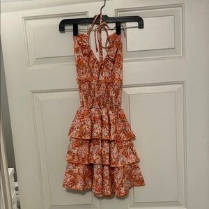 Floral Tiered Halter Dress
